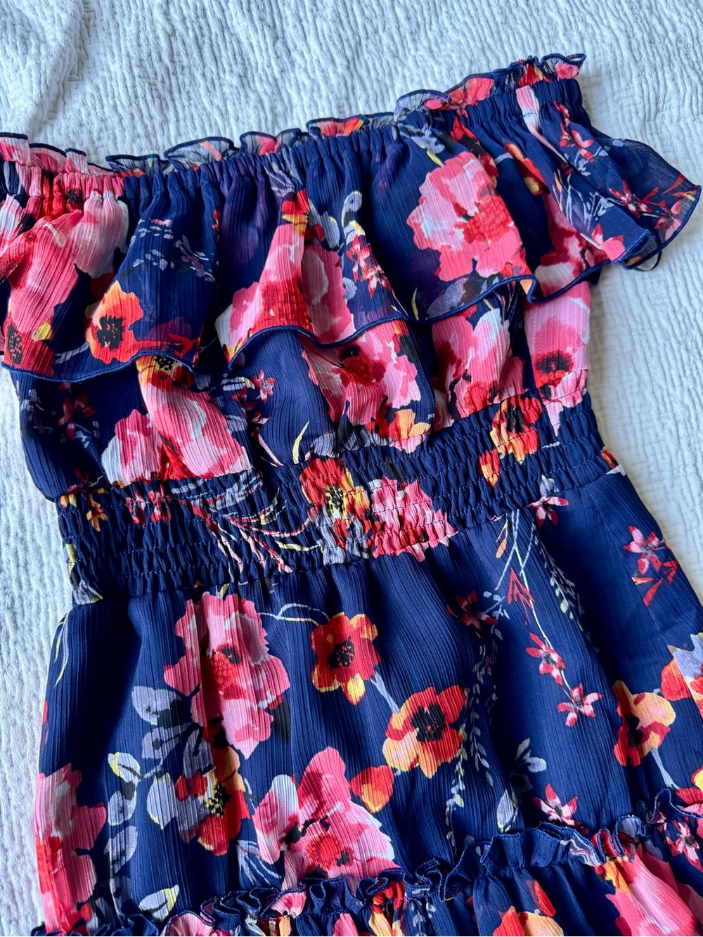 Floral Off-Shoulder Ruffled Dress - Picture 2 of 4